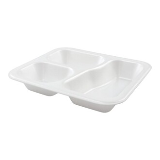Menüschalen 607-XPS 3-geteilt 700ml 247x212x40mm siegelfähig laminiert weiß