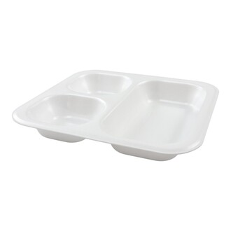 Menüschalen 603-XPS 3-geteilt 1000ml 247x262x40mm siegelfähig laminiert weiß