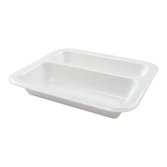 Menüschalen 605-XPS 2-geteilt 875ml 247x212x40mm siegelfähig laminiert weiß