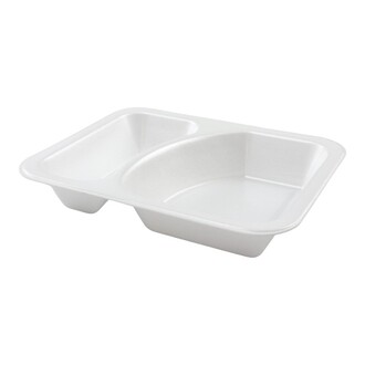 Menüschalen 616-XPS 2-geteilt 750ml 235x185x41mm siegelfähig laminiert weiß