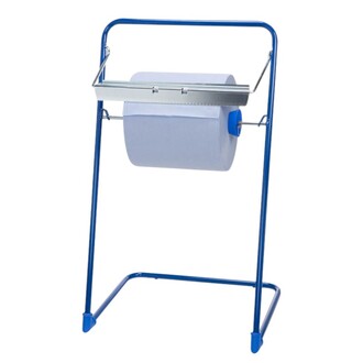Spender / Bodenhalter Metall blau für Putzrollen mit max. 38cm Breite und ca. Ø70cm 
