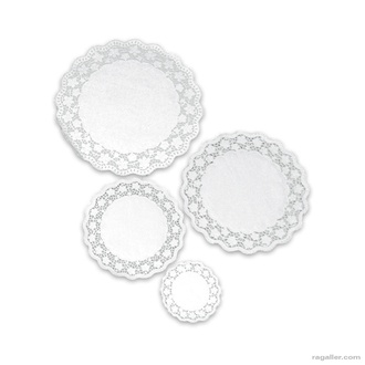 Tortenpapier rund Ø26cm Dekor Rose weiß