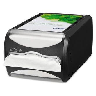 Dispospender Tork N4 Kunststoff schwarz (Theke) für Interfold Servietten - T272511