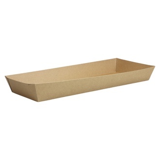 Foodtray Schnitzelschale "XXL" oben: 404x163mm - Boden: 380x140x47mm braun eco-friendly