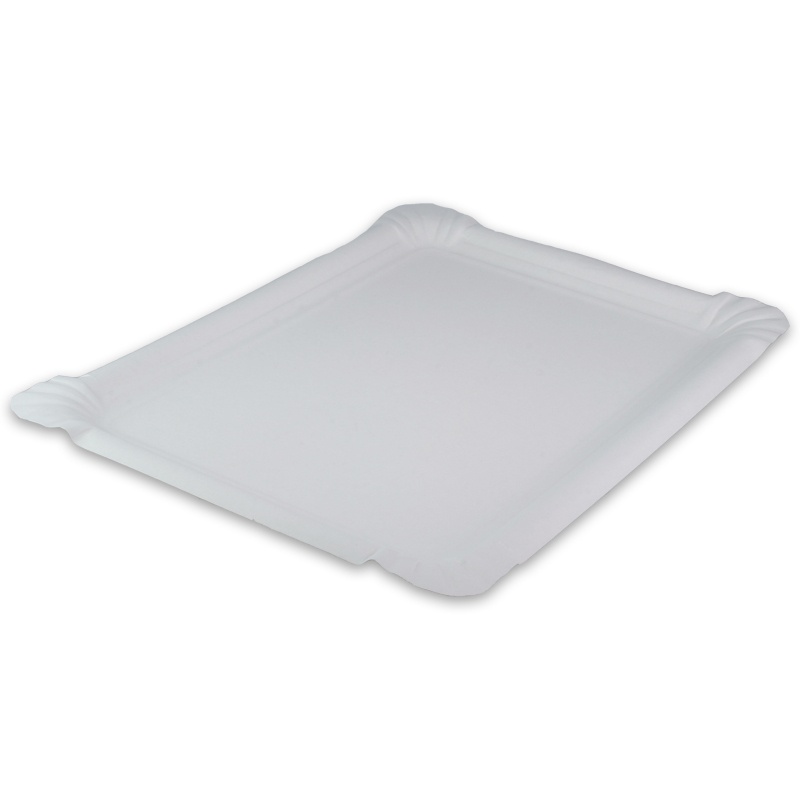 Pappteller rechteckig 21x28cm weiß Frischfaser