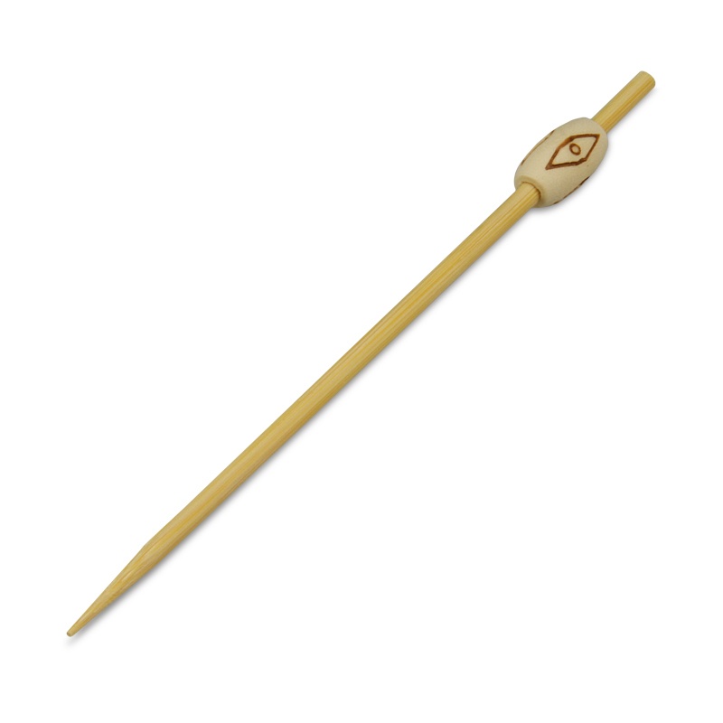 Partypicker aus Bambus mit Holzperle 120mm 