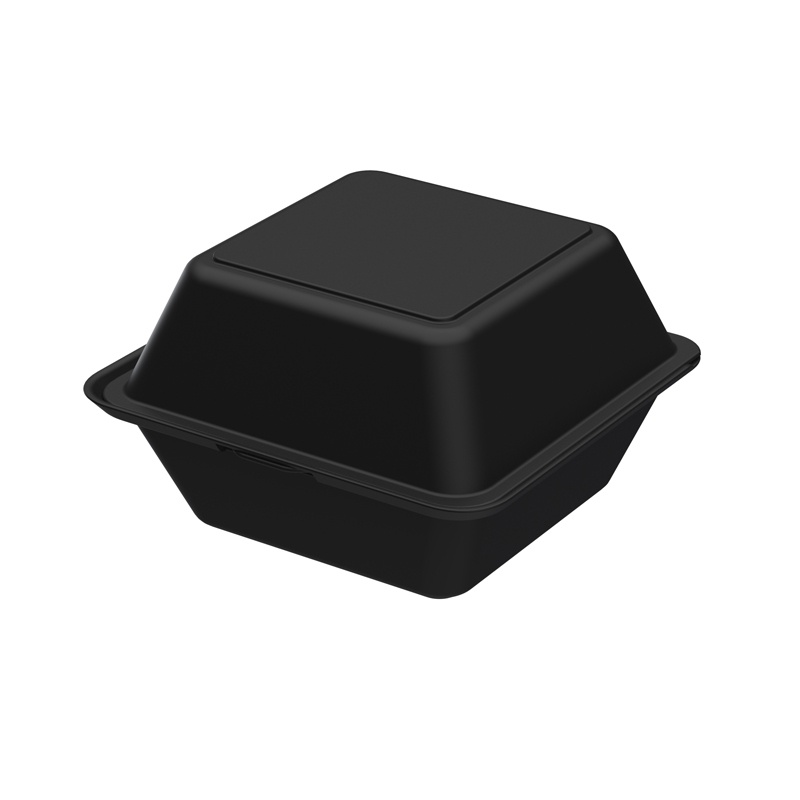 Mehrweg-Burgerbox ToGo PP 157x157x104mm 700ml schlichtes schwarz