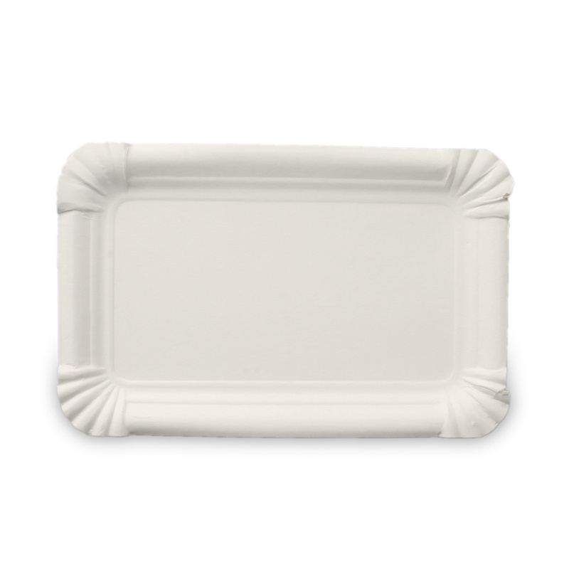 Pappteller rechteckig 10x16cm weiß Frischfaser "Basic Line"