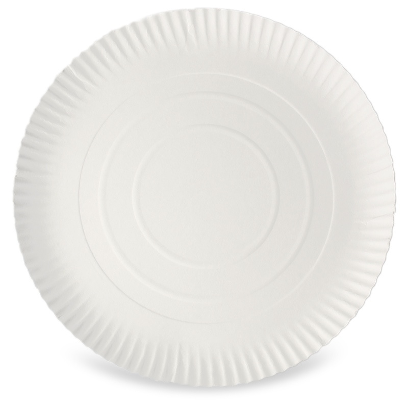 Pappteller rund 30cm Höhe 2cm weiß Frischfaser