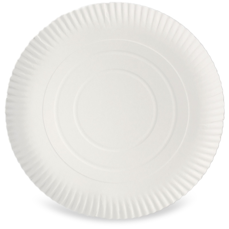 Pappteller rund 32cm Höhe 2cm weiß Frischfaser