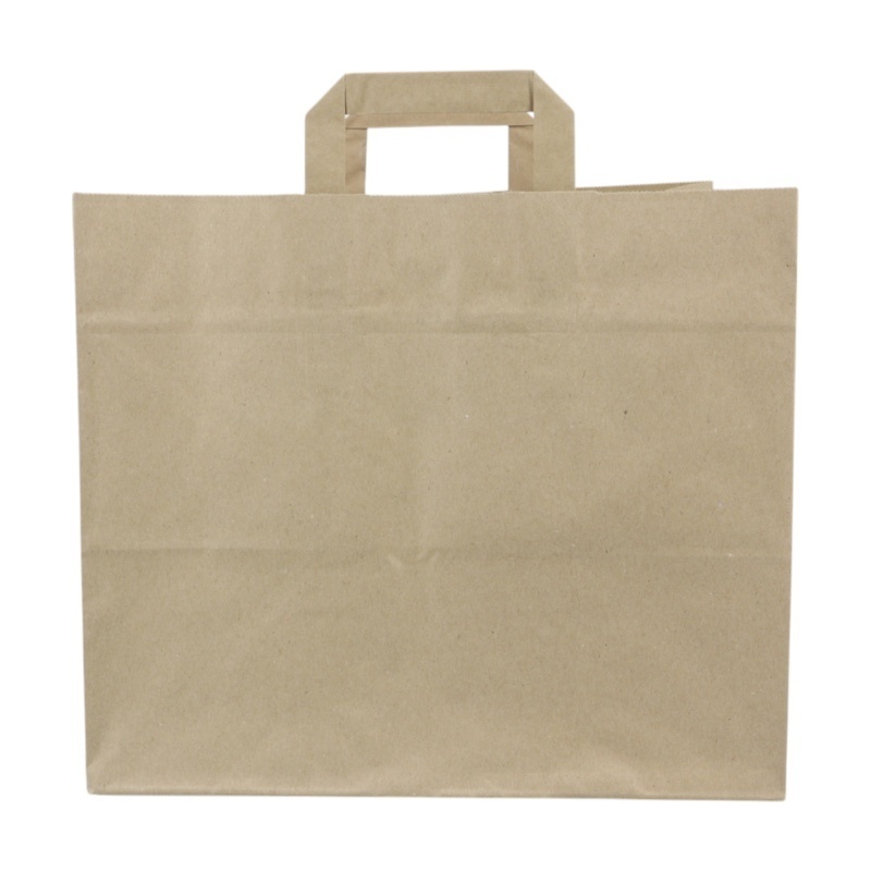Papier-Tragetaschen 32+22x27cm Innenhenkel Kraftpapier 80g/m² braun