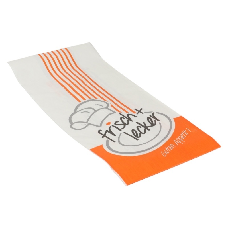 Hähnchenbeutel/Warmhaltebeutel 2-lagig 1/1 (13+8x28cm) weiß Motiv: "Kochmütze"
