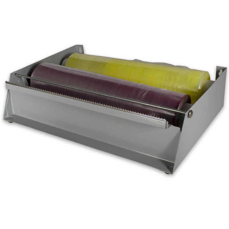 Doppelrollenspender pulverbeschichtetes Stahlblech grau für Folie 30cm breit