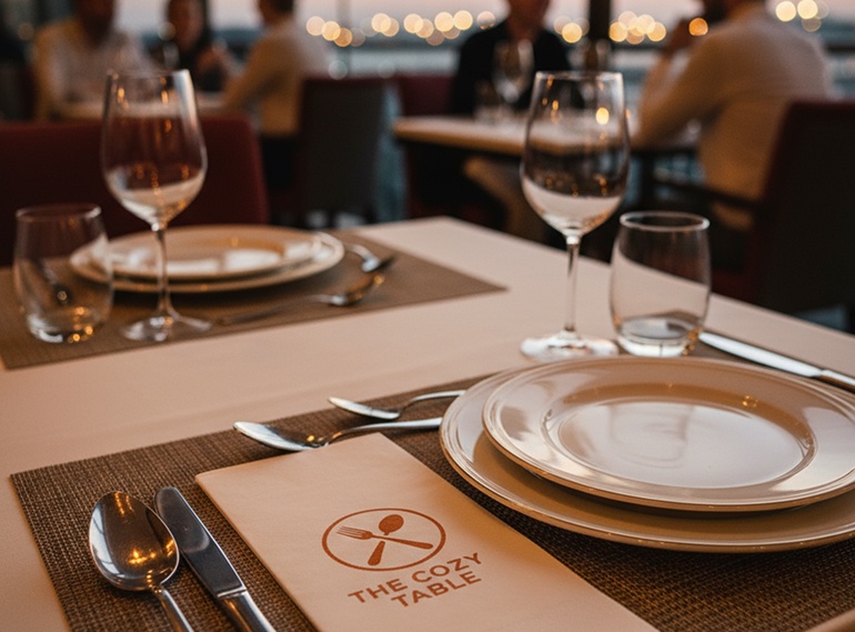 Servietten mit Druck im Restaurant