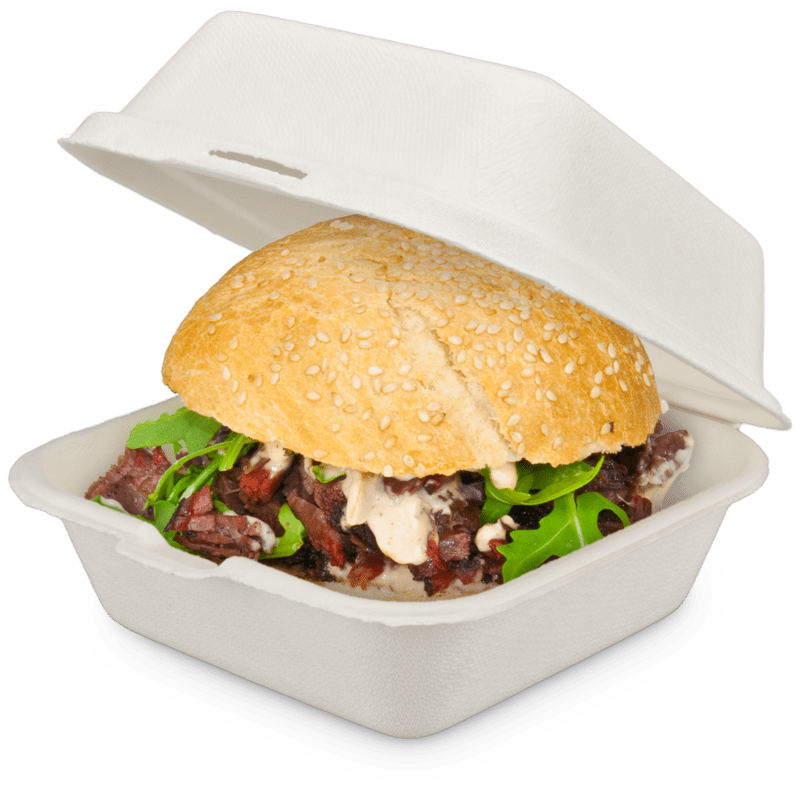Burgerbox Bagasse mit Burger