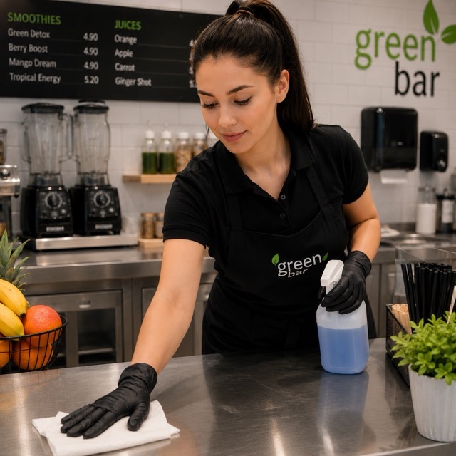Reinigung von Theken in Smoothiebars